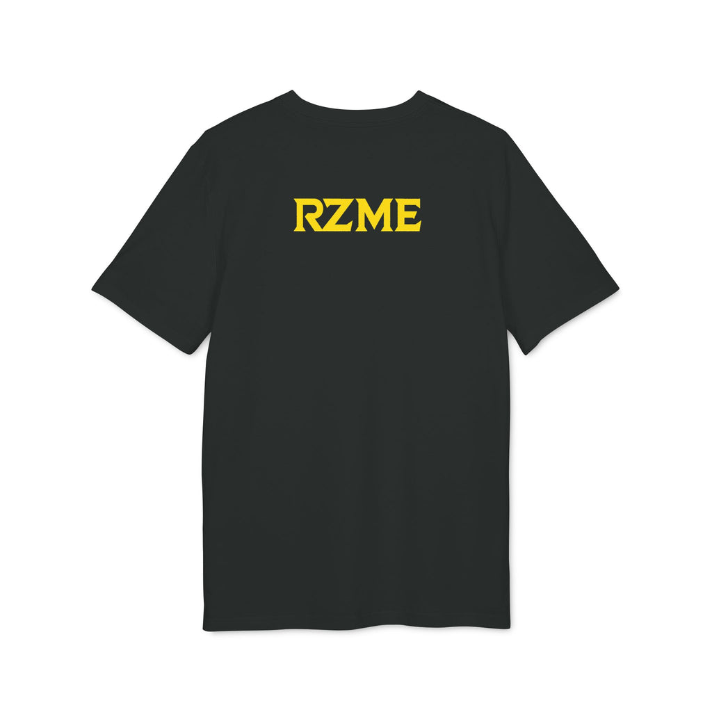 Dinosaur Mech Attack T-Shirt — Retro Robotic T-Rex Graphic Tee (RZME Back Logo)