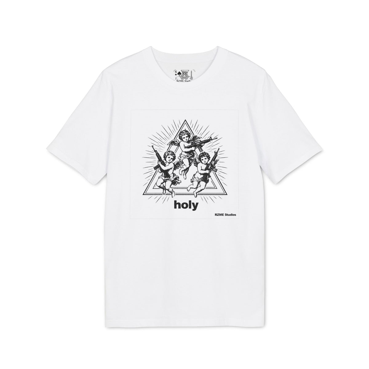 Cherub Graphic T-Shirt — 'holy' Vintage Angel Illustration Tee