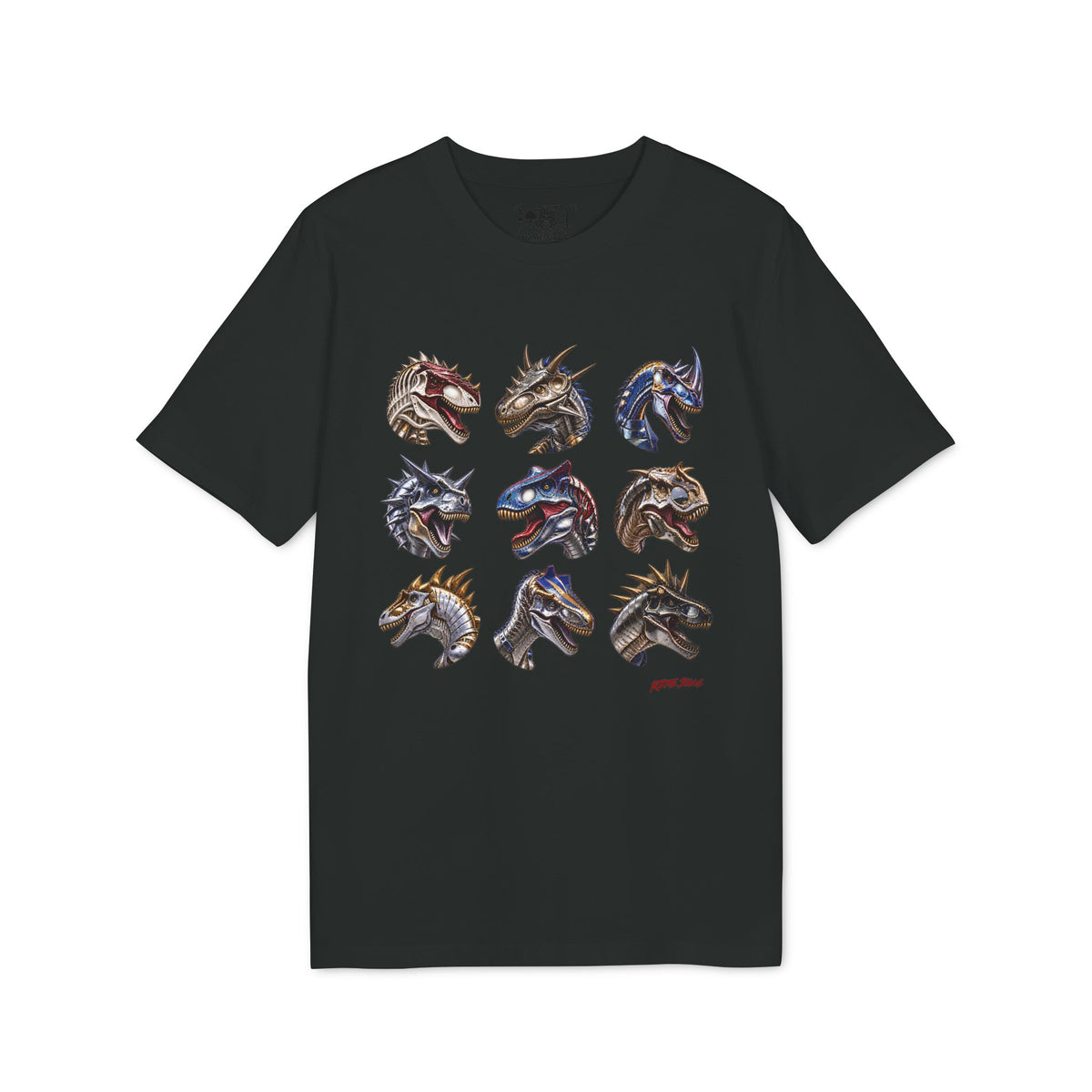 Dragon Heads Grid Graphic T-Shirt — 'RZME' Back Logo
