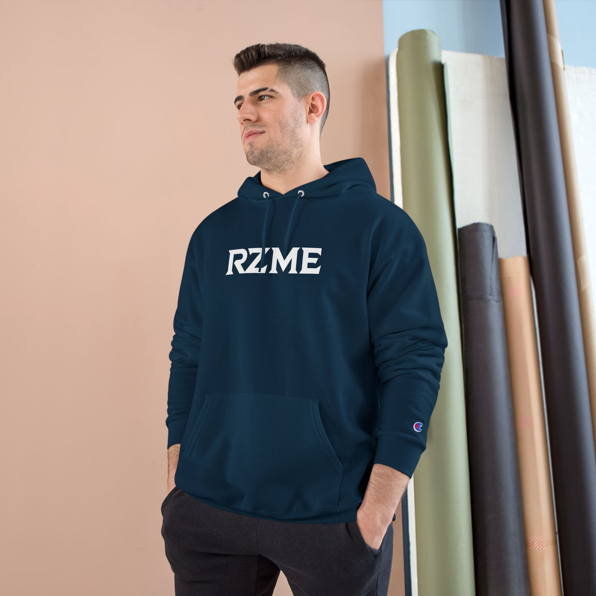 Collab RZME x Champion Stacked Logo Hoodie
