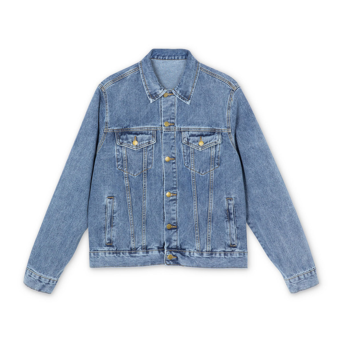 Denim Jacket — Minimal Floral Back Print "holy"