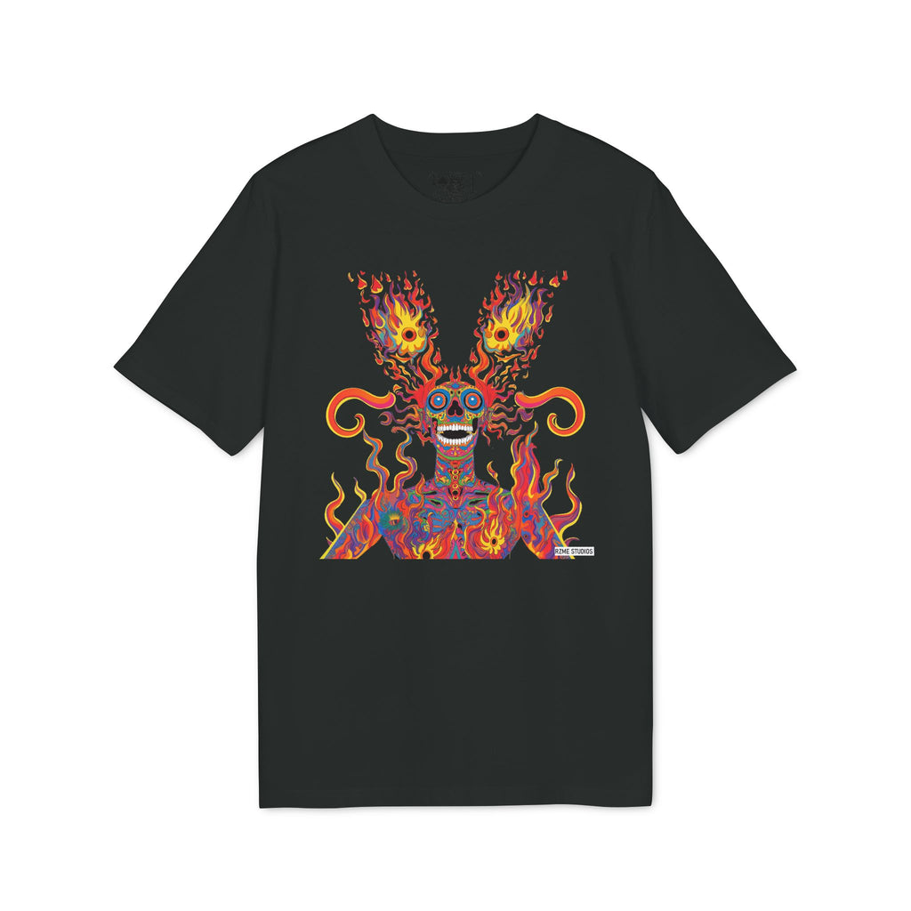 Psychedelic Fire Bunny Graphic T-Shirt