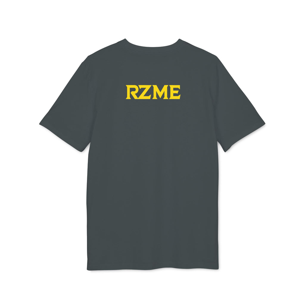 Dinosaur Mech Attack T-Shirt — Retro Robotic T-Rex Graphic Tee (RZME Back Logo)