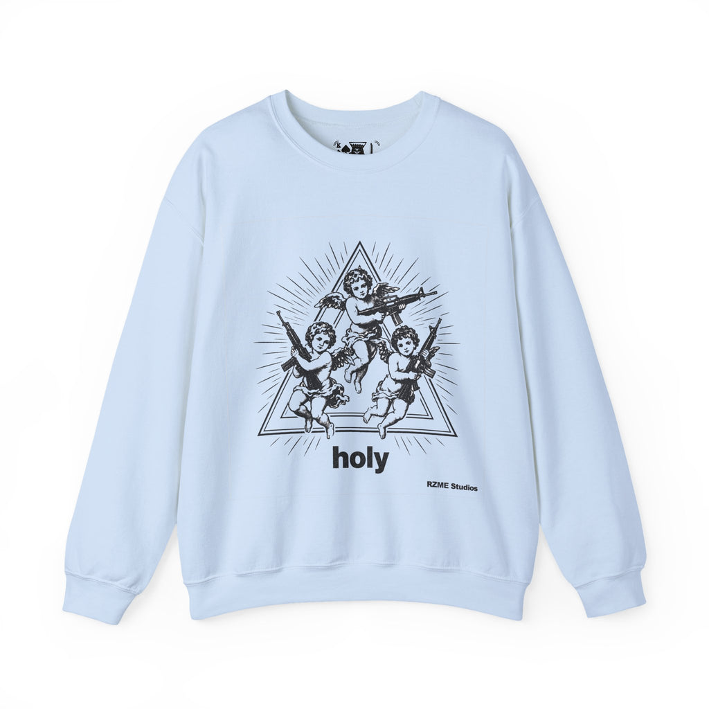Angel Trio 'Holy' Crewneck Sweatshirt — Vintage Cherub Graphic