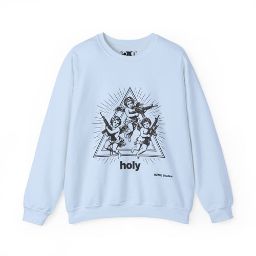 Angel Trio 'Holy' Crewneck Sweatshirt — Vintage Cherub Graphic