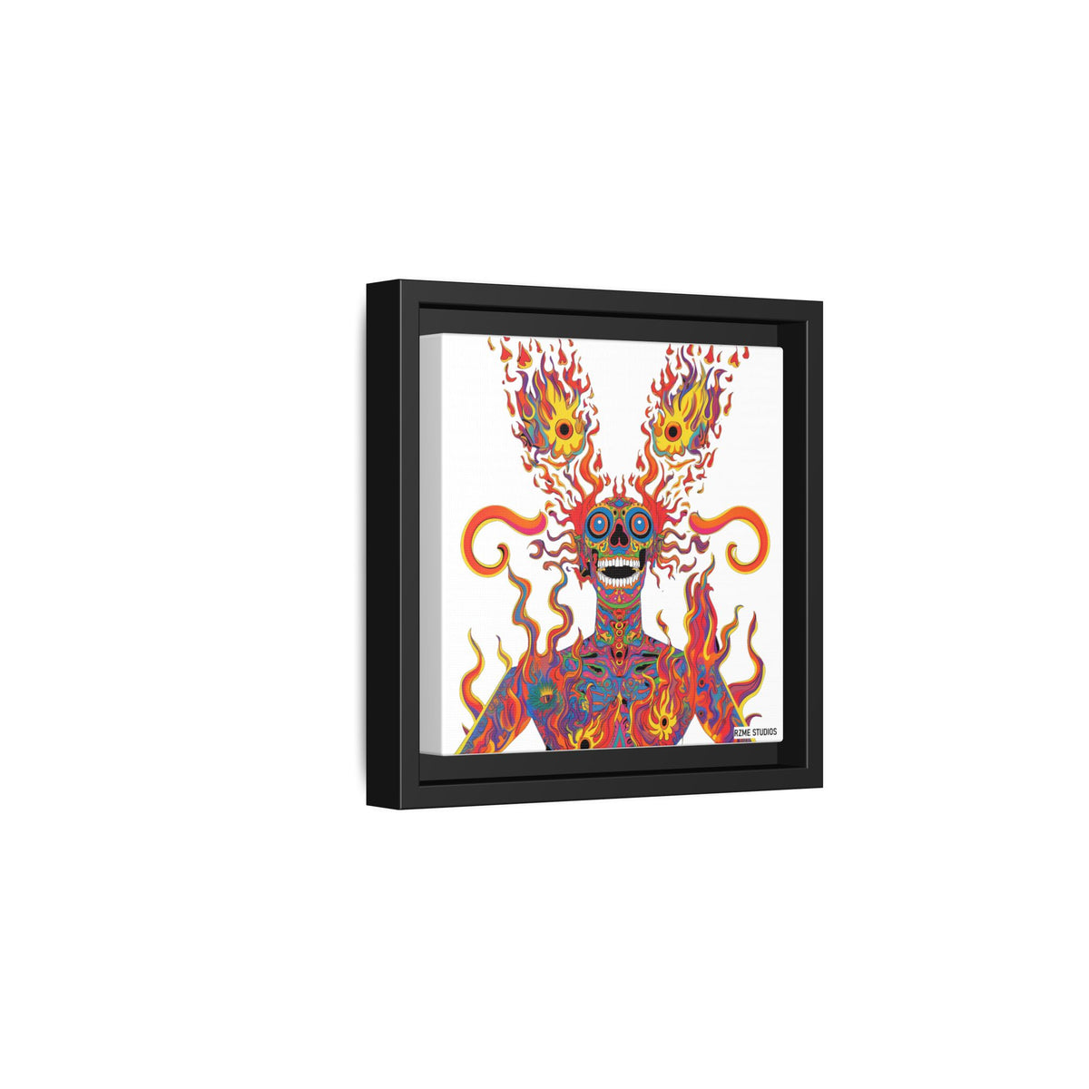Essentials Mix/ Psychedelic Fire - Matte Canvas, Framed (Multi-color)