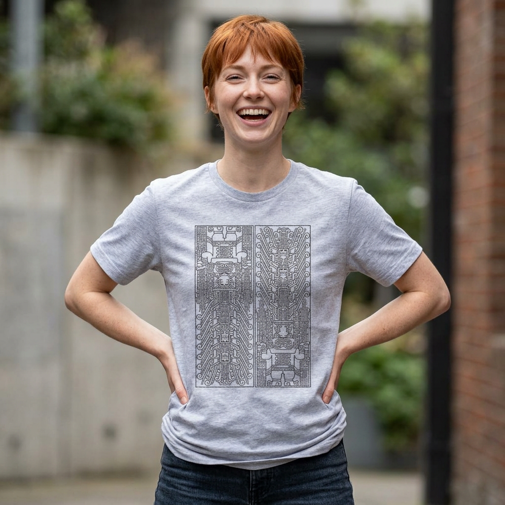 Abstract Circuit Grid T‑Shirt — Techno Geometric Graphic Tee