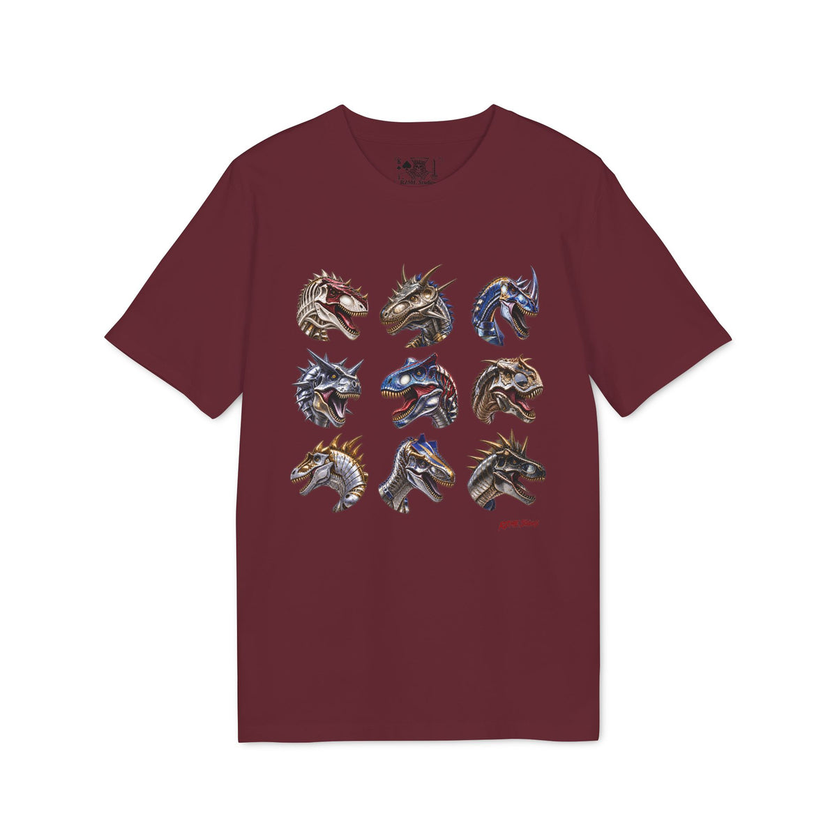 Dragon Heads Grid Graphic T-Shirt — 'RZME' Back Logo