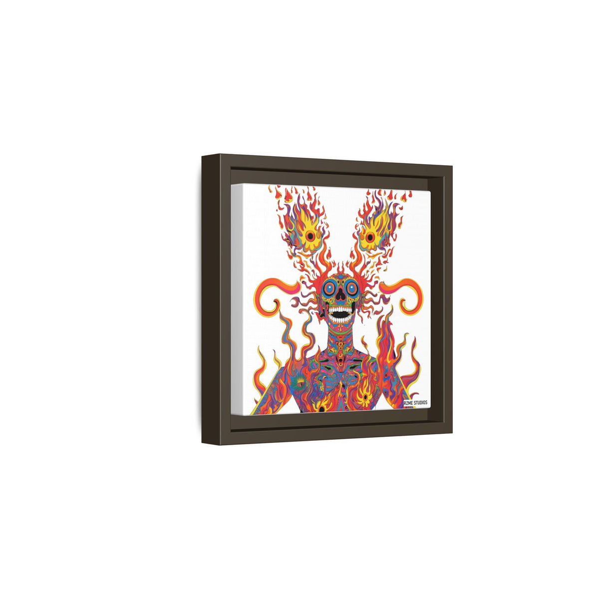 Essentials Mix/ Psychedelic Fire - Matte Canvas, Framed (Multi-color)