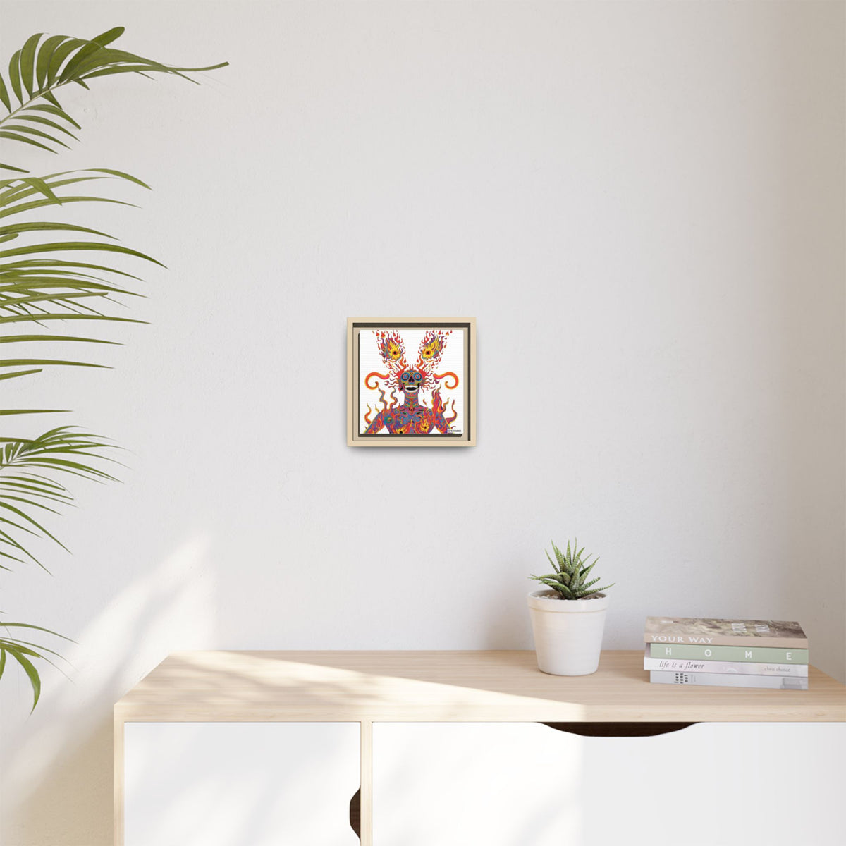 Essentials Mix/ Psychedelic Fire - Matte Canvas, Framed (Multi-color)