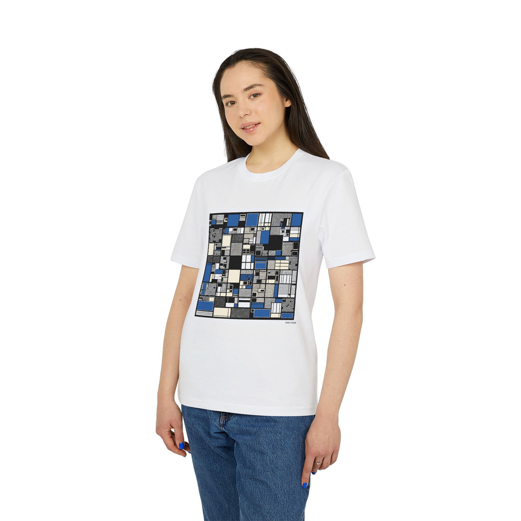 Patterns/ Modern Blue  I - Vintage White T-shirt