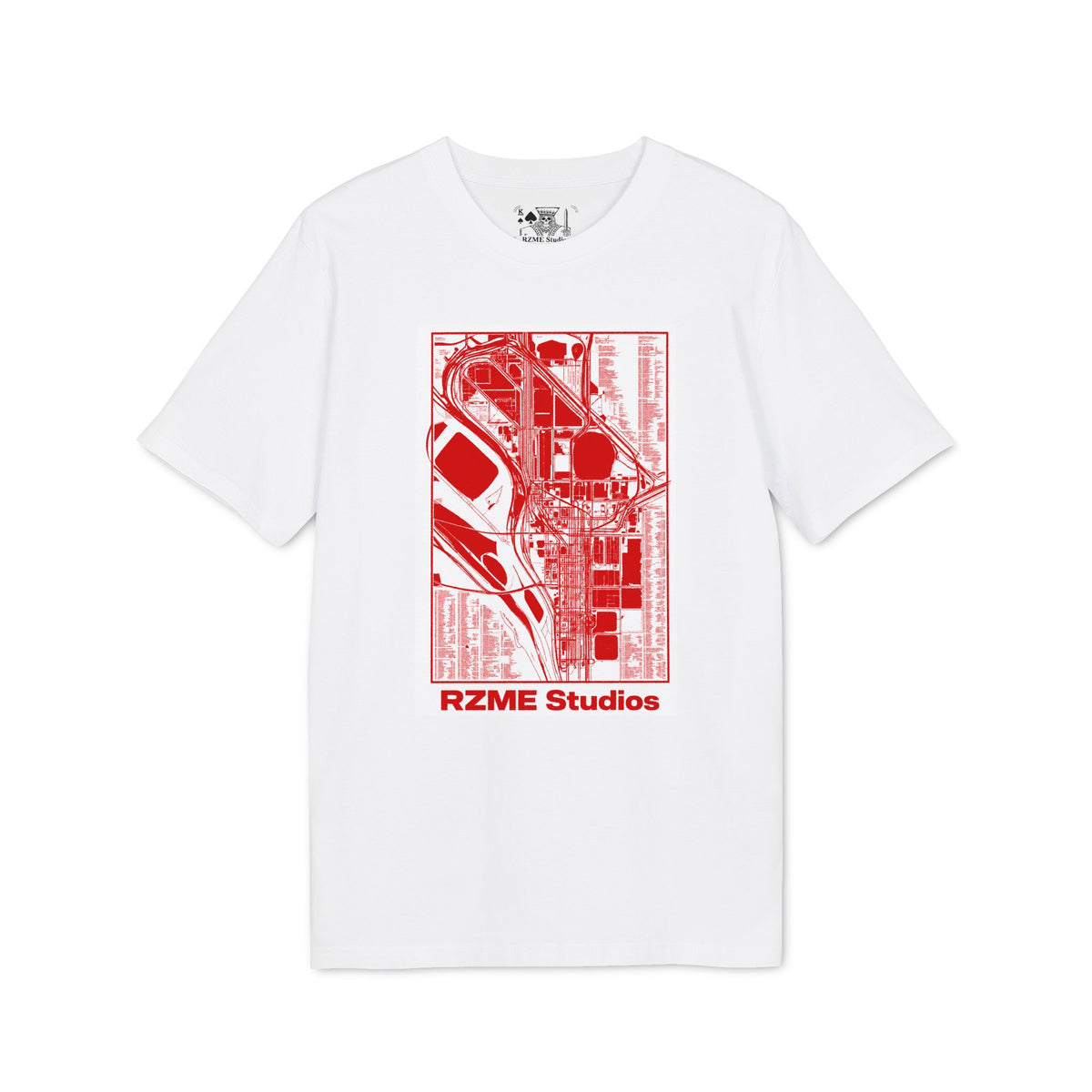 RZME Studios Red Blueprint Graphic T-Shirt