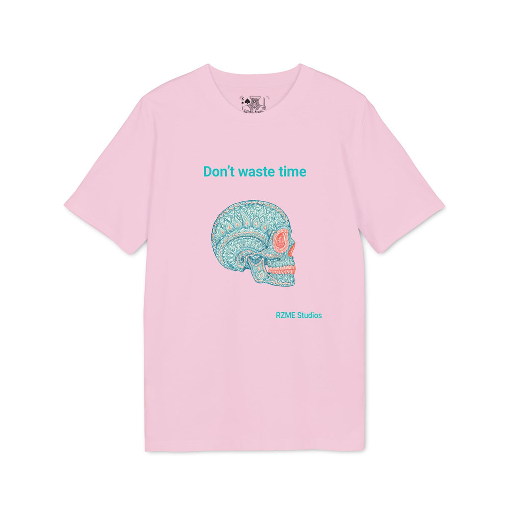 Don't Waste Time Skull T-Shirt — Illustrated Floral Skull Graphic Tee
